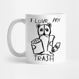 Raccoon Loves Trash Hand Drawn Ver. 2 Mug